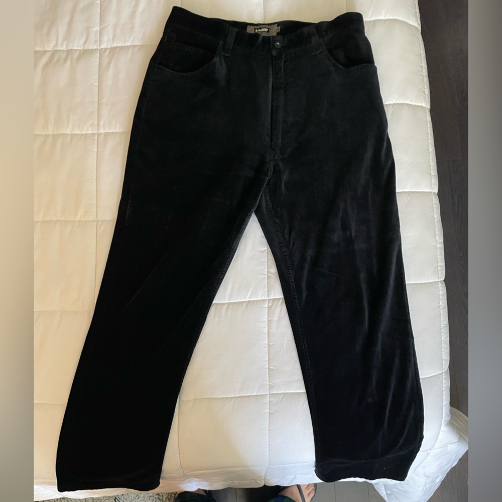 Be unique make a fashion statement / fresh jet black velvet feel pants